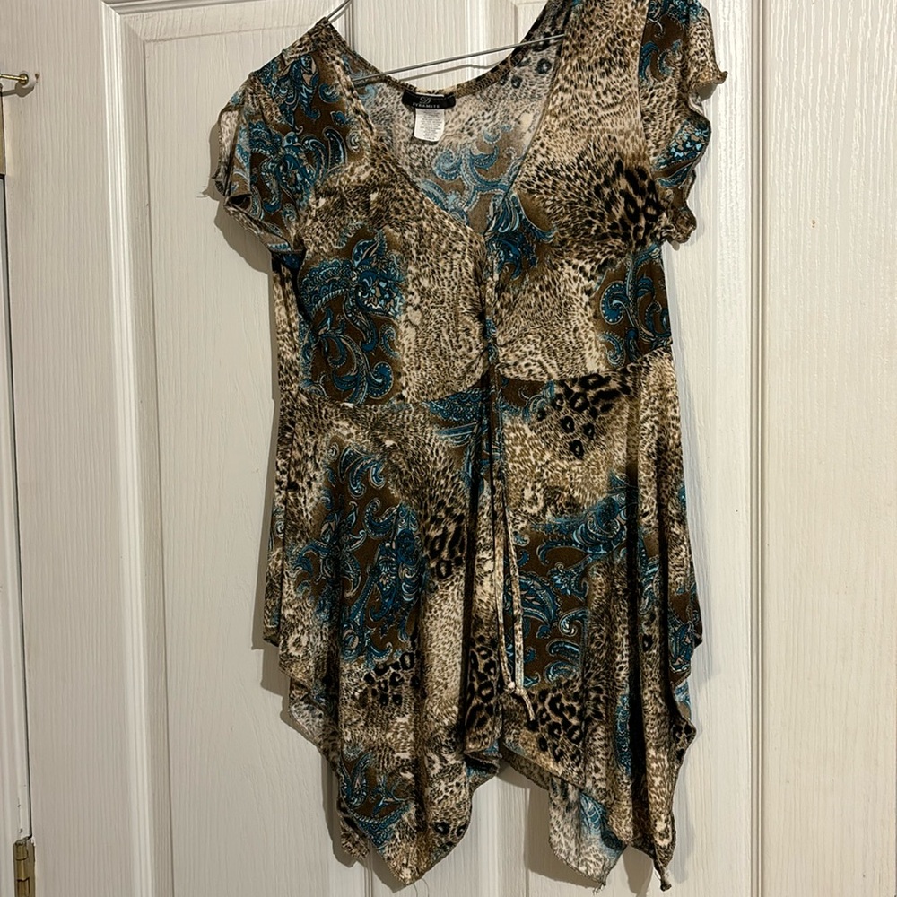 Handkerchief flowy blouse
